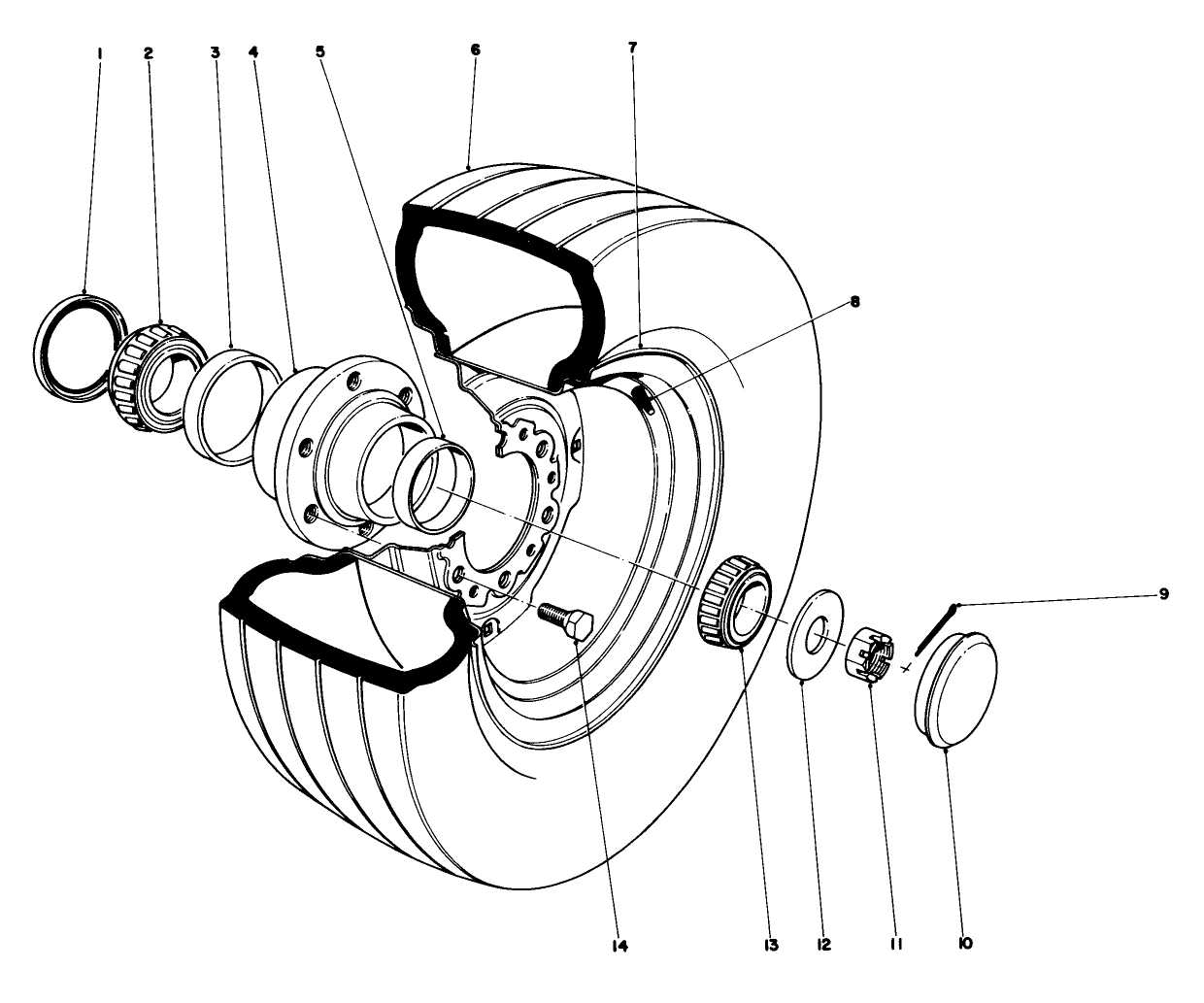 Front Wheel Hub And Rim-For 9.5 L-14 Tire