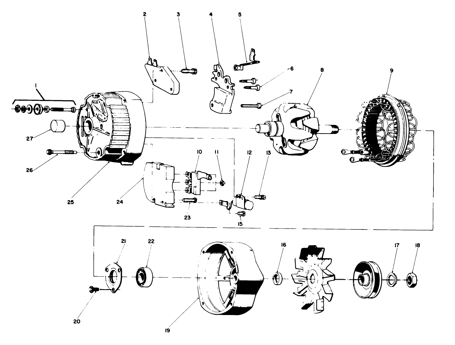 Cab Mounting Kit No. 70157 (continued) 63 Amp Alternator Assembly No. 47-5910