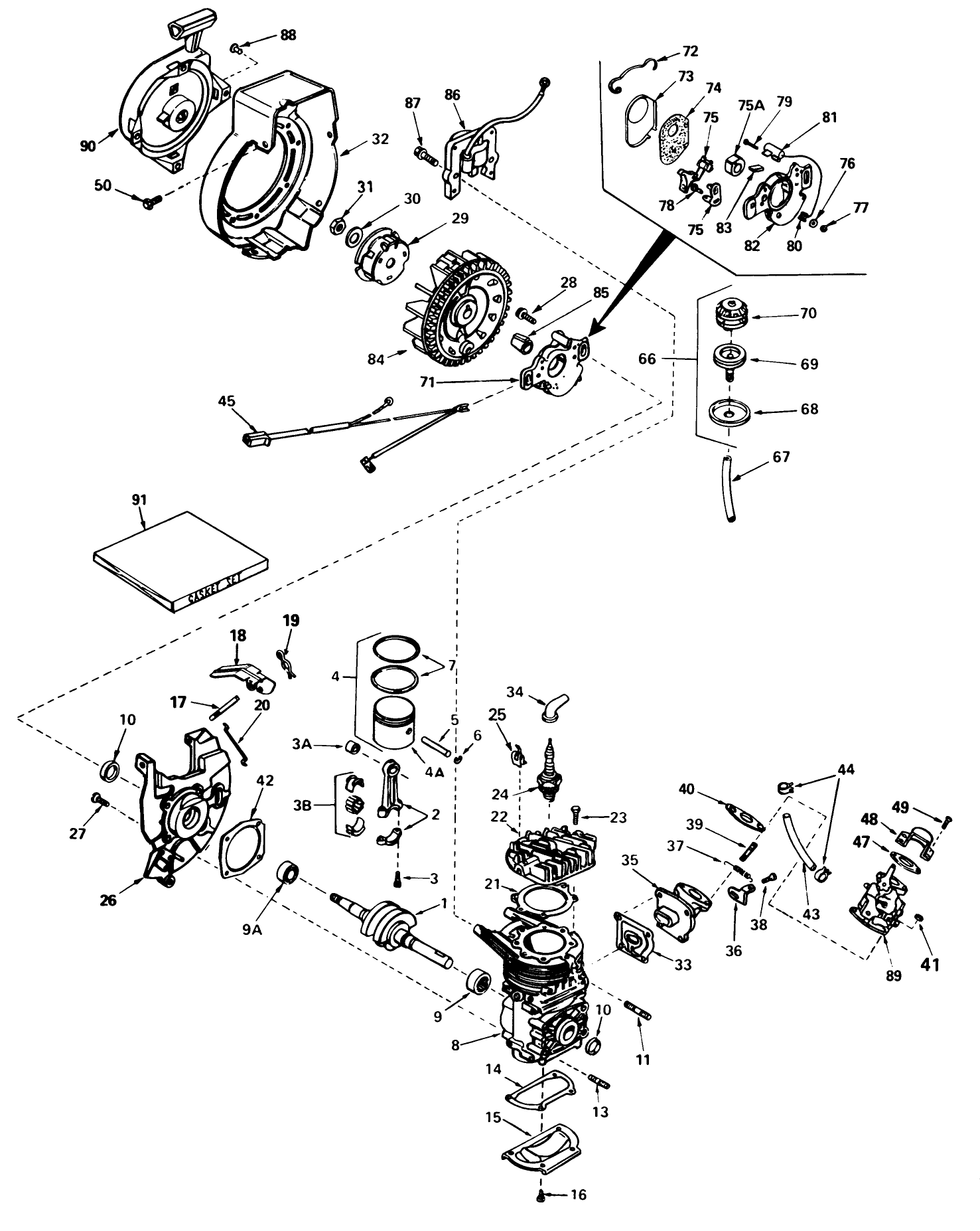 Engine Assembly Engine Tecumseh Model No. Ah520 Type 1603b