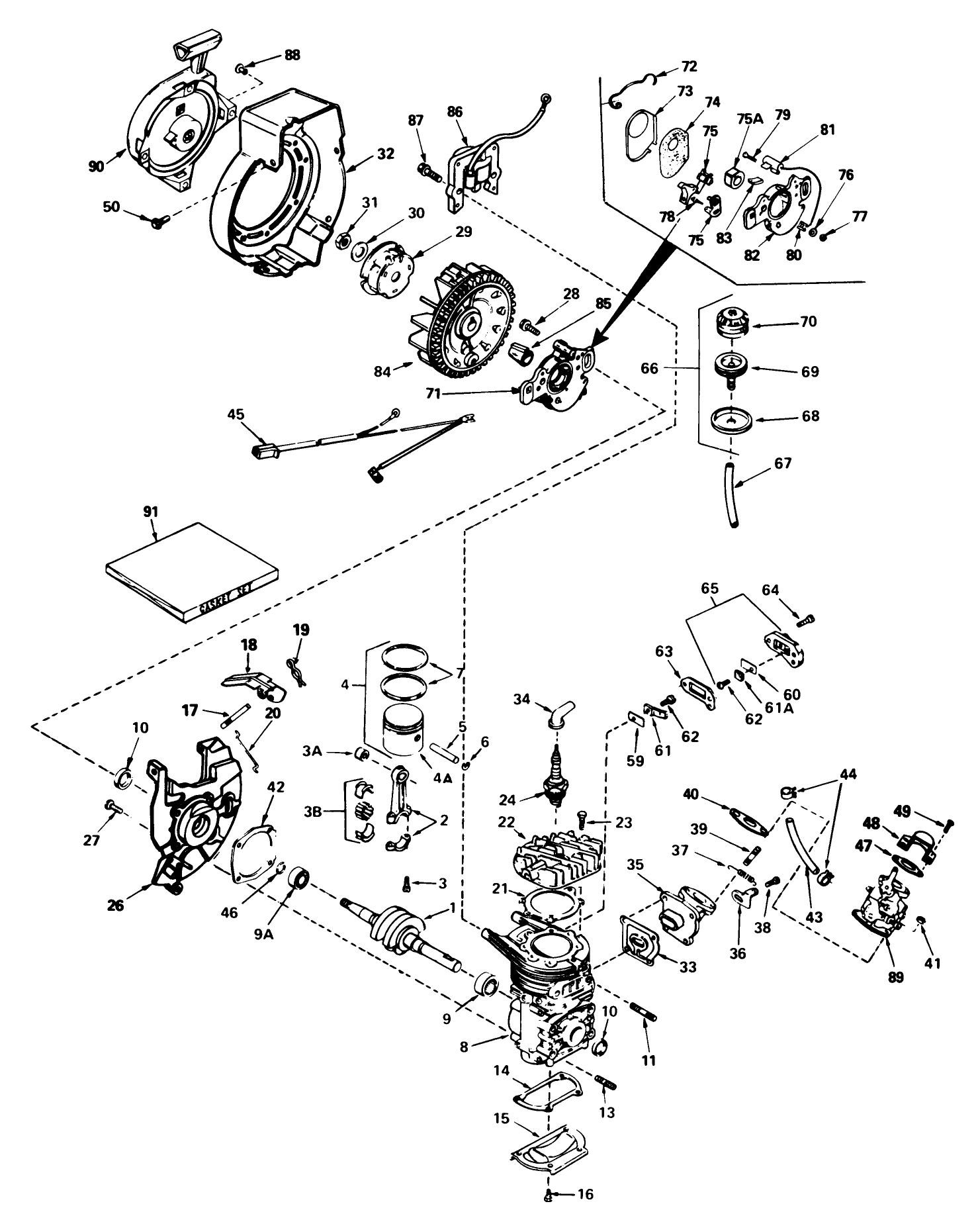 Engine Assembly Engine Tecumseh Model No. Ah520 Type 1602