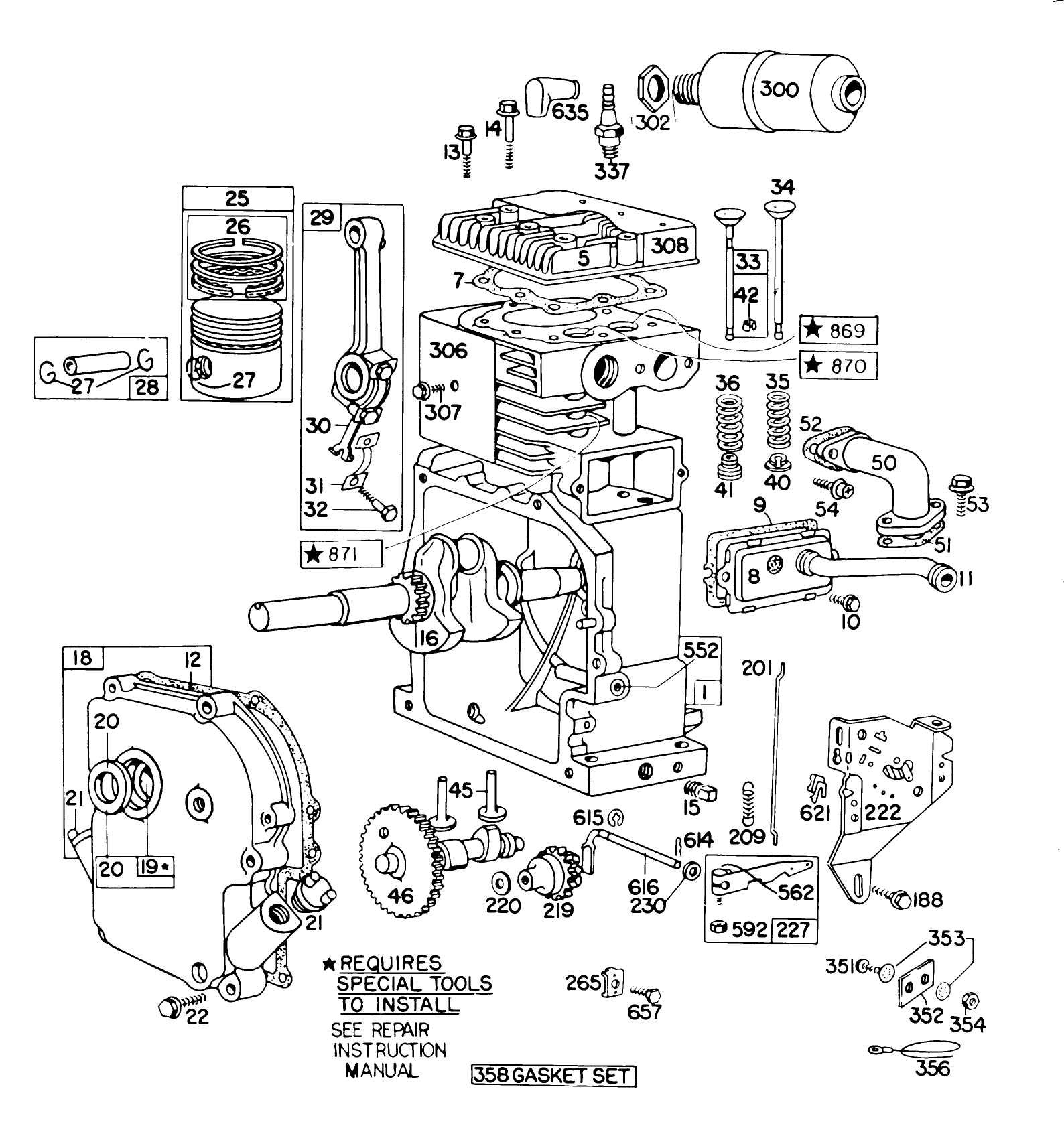 Engine Briggs & Stratton Model No. 190402 Type 0989-01