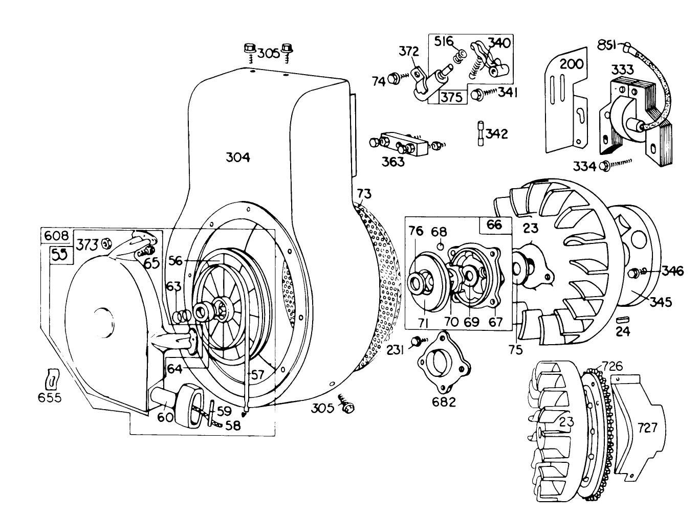 Engine Briggs & Stratton Model No. 190402 Type 0989-01