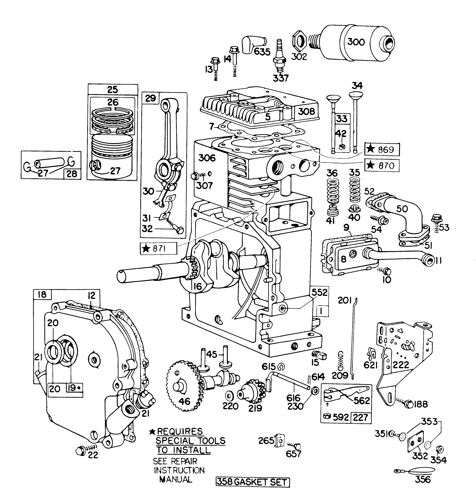 Engine Briggs & Stratton Model No. 190402 Type 0989-01