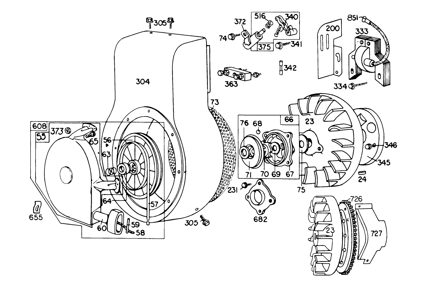 Engine Briggs & Stratton Model 190402 Type 0989-01 (continued)