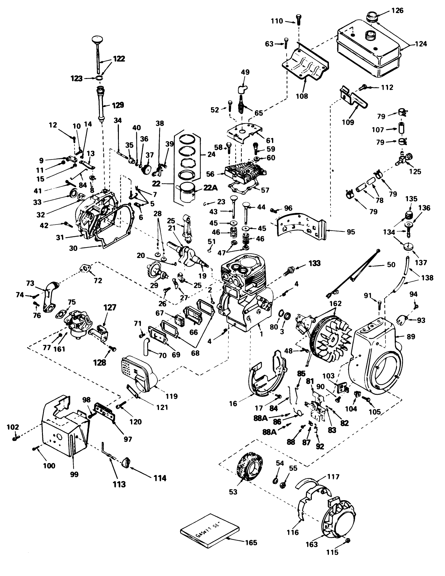Engine Tecumseh Model No. Hm 80-155169g