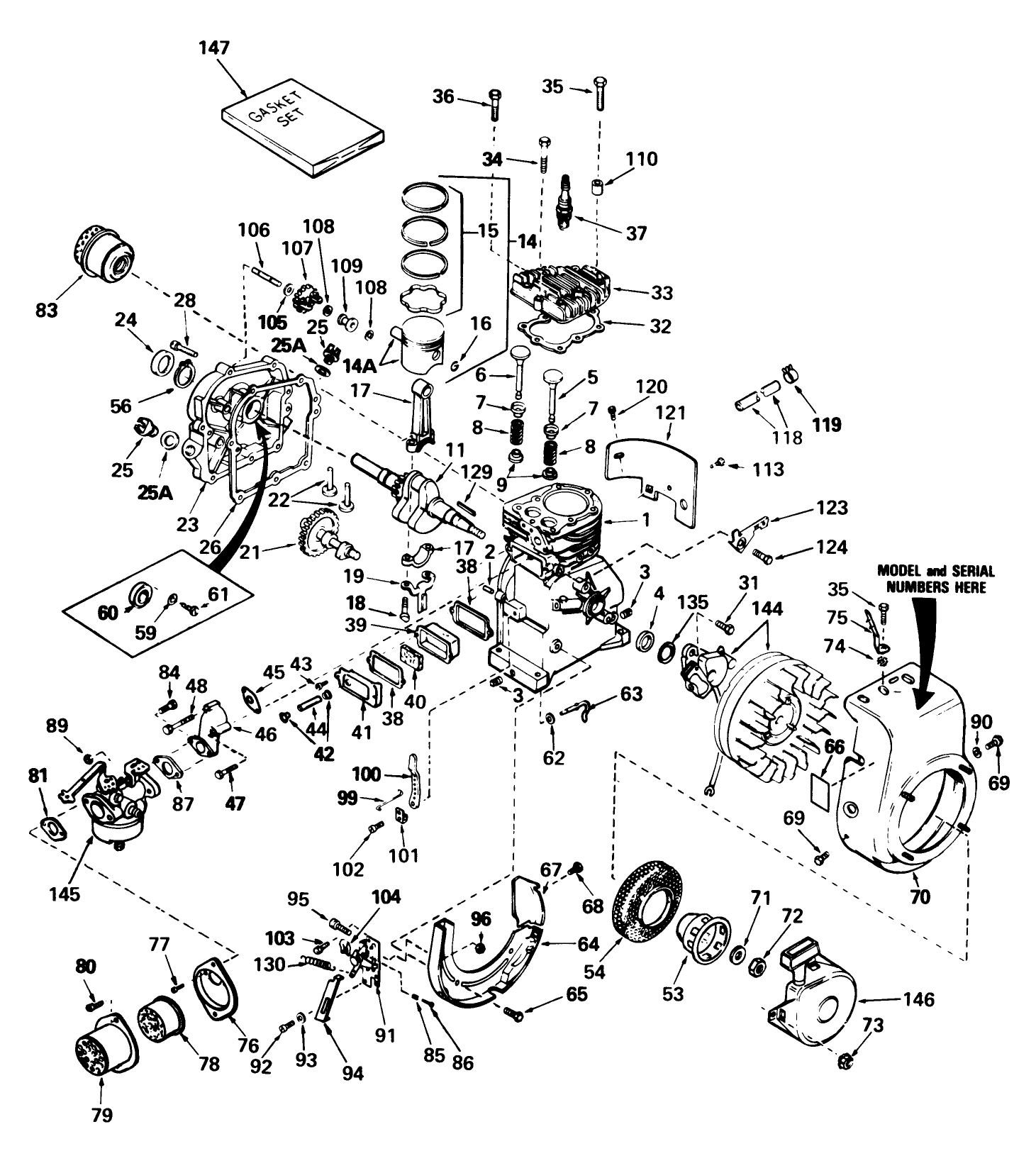 Engine Tecumseh Model No. H35-45527n