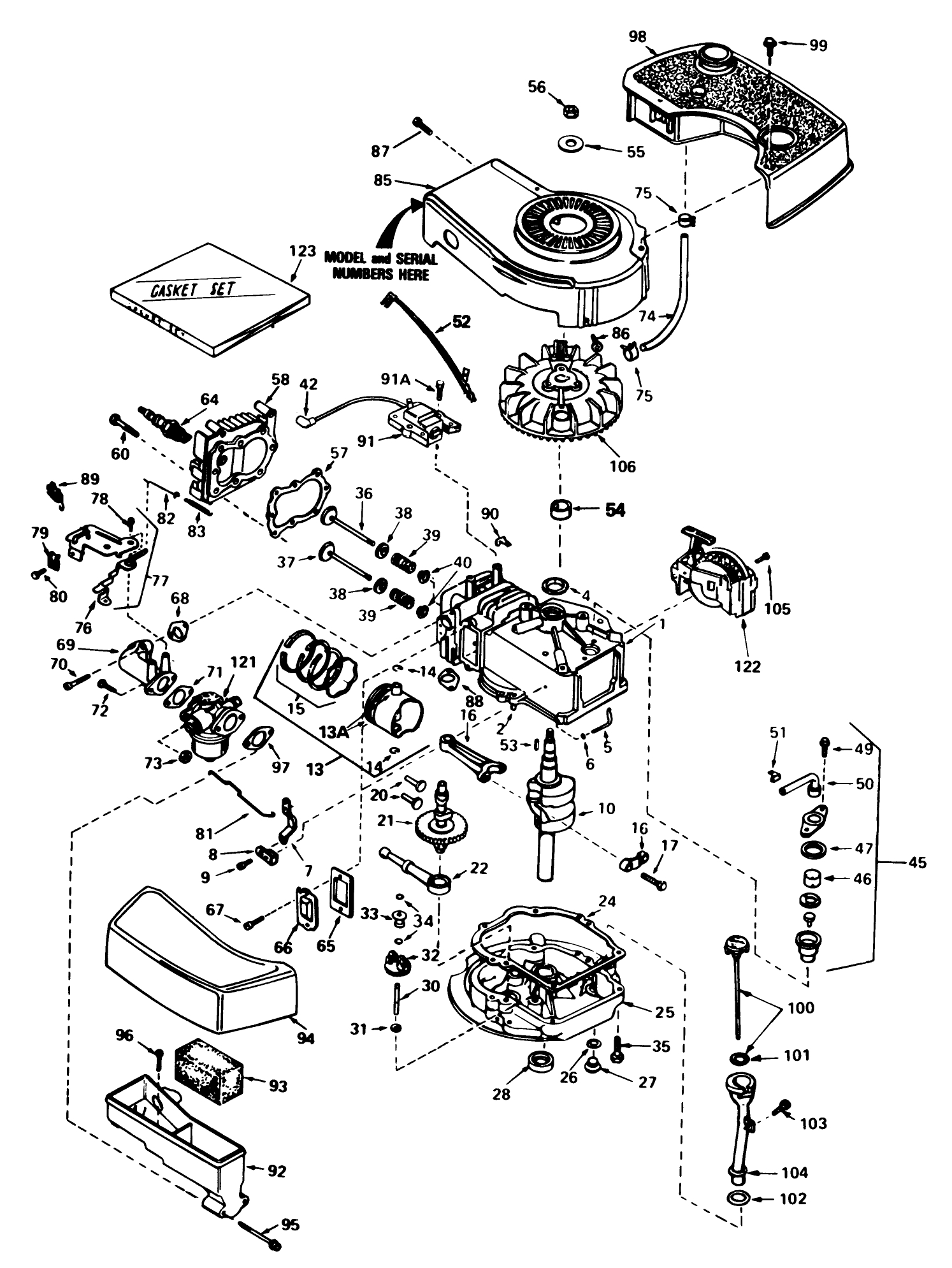 Engine Tecumseh Model No. Tnt 100-10086e