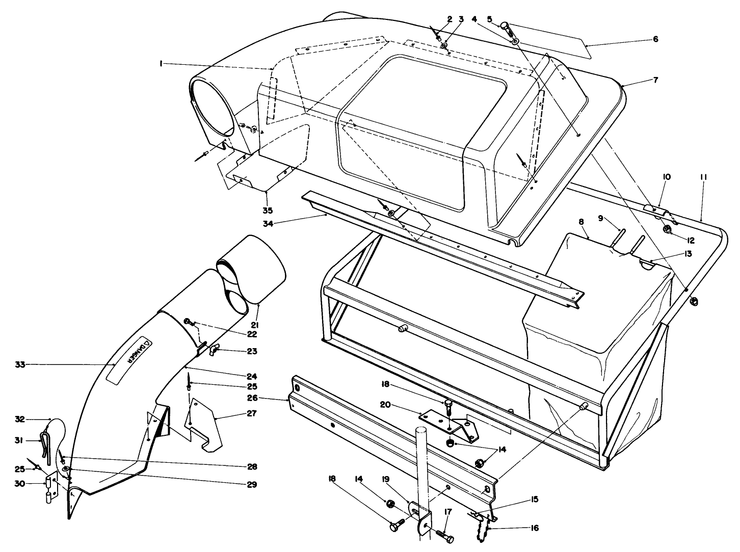 Twin Bagger Grass Catcher Model No. 59122 (optional)