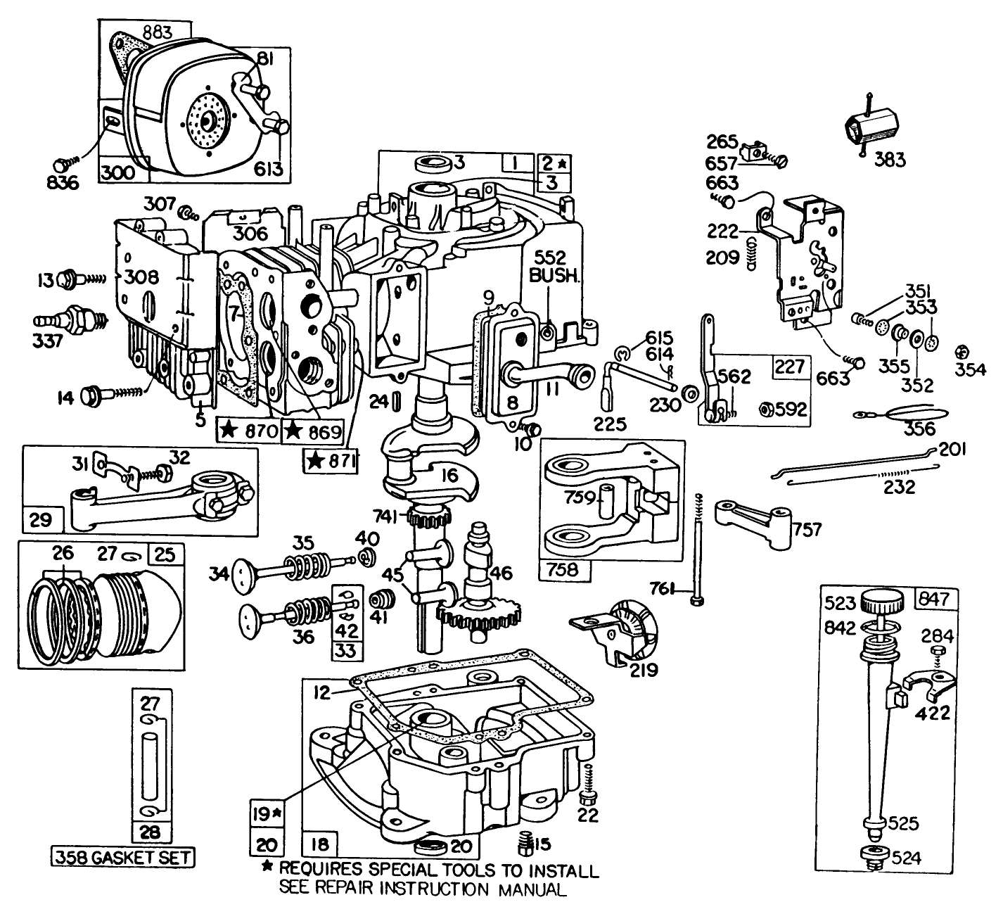 Engine Briggs & Stratton Model No. 191702-2133-01