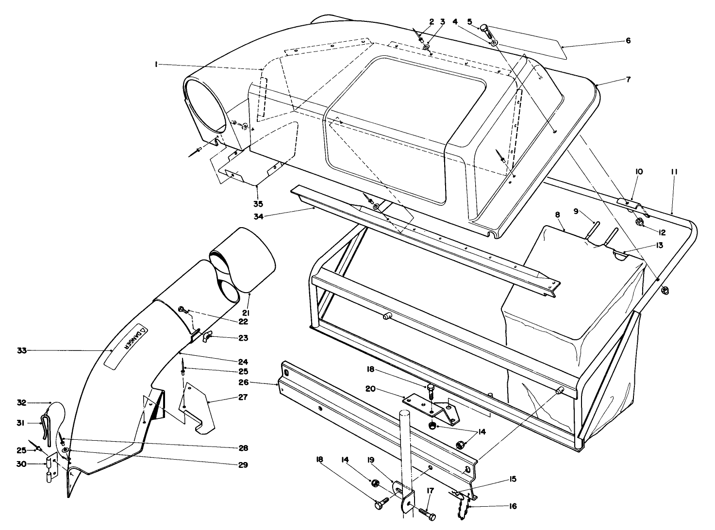 Twin Bagger Grass Catcher Model No. 59122 (optional)
