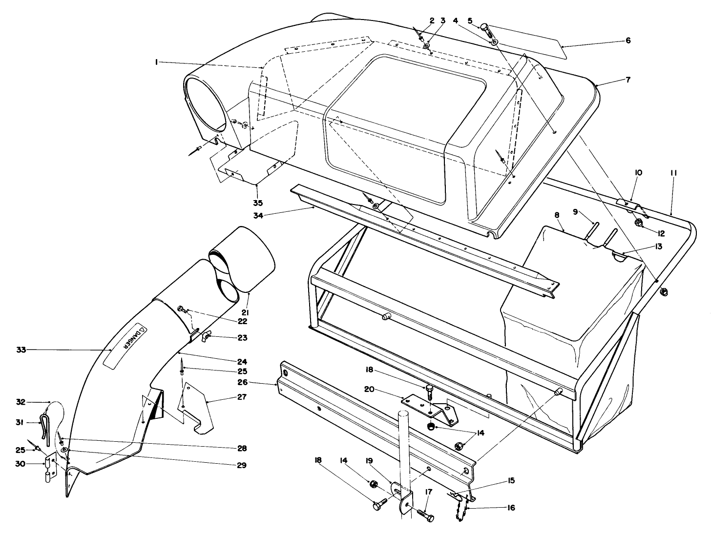 Twin Bagger Grass Catcher Model No. 59122 (optional)
