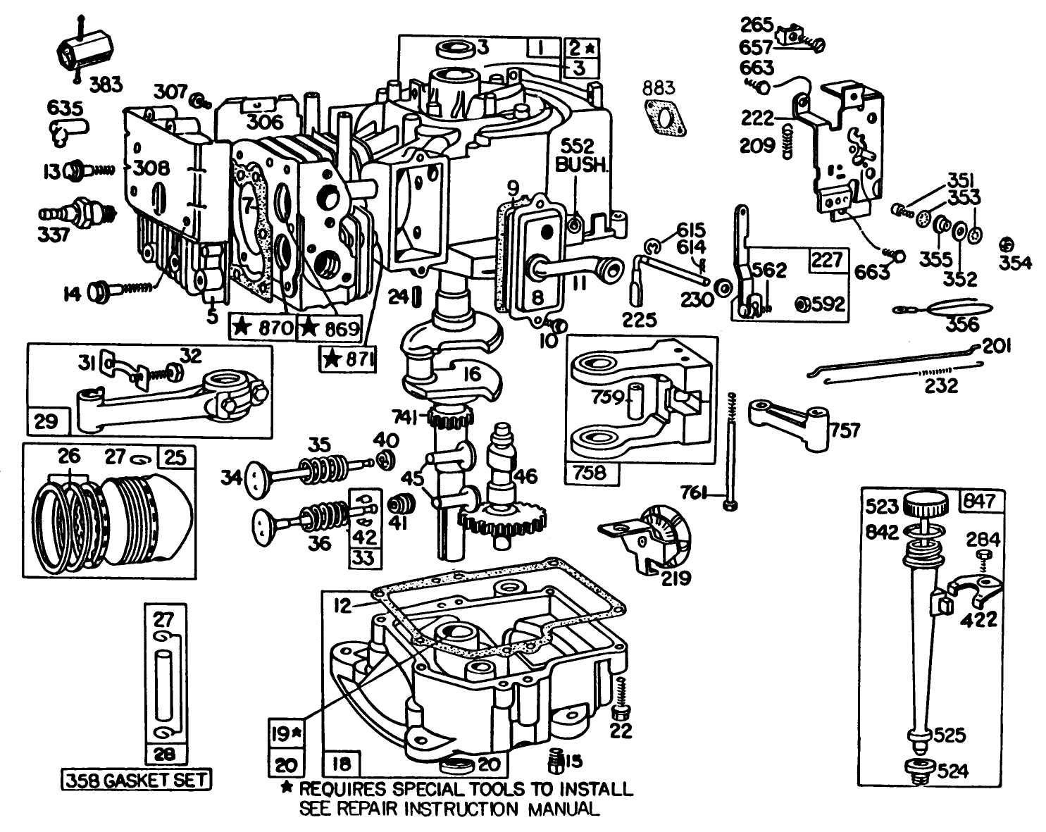 Engine Briggs & Stratton Model 191707-5816-01 (model 57300)
