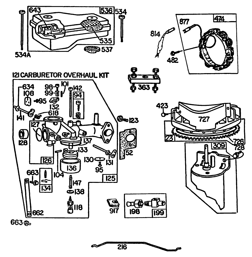 Engine Briggs & Stratton Model 252707-0637-01 (model 57360)