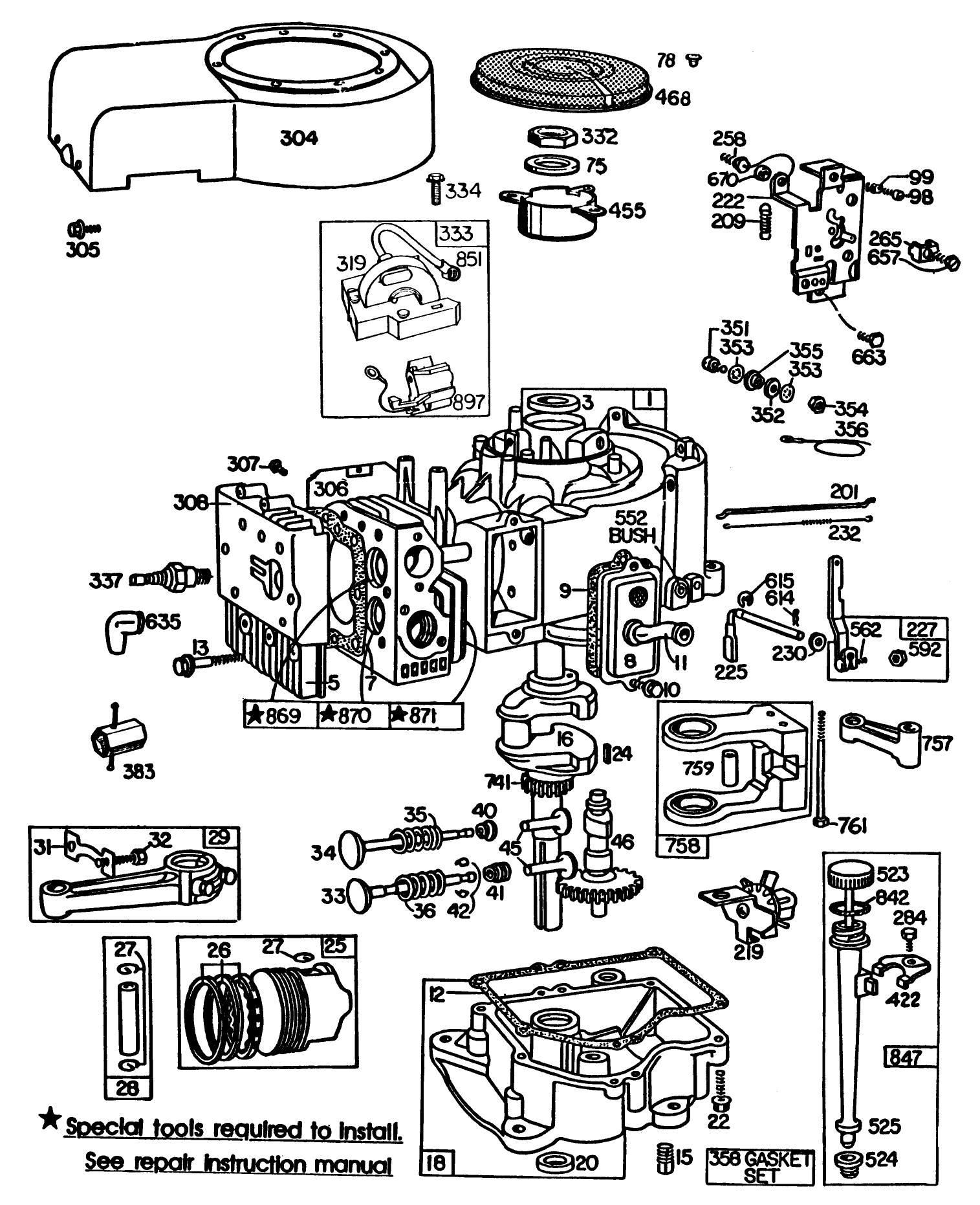 Engine Briggs & Stratton Model 252707-0637-01 (model 57360) (continued)