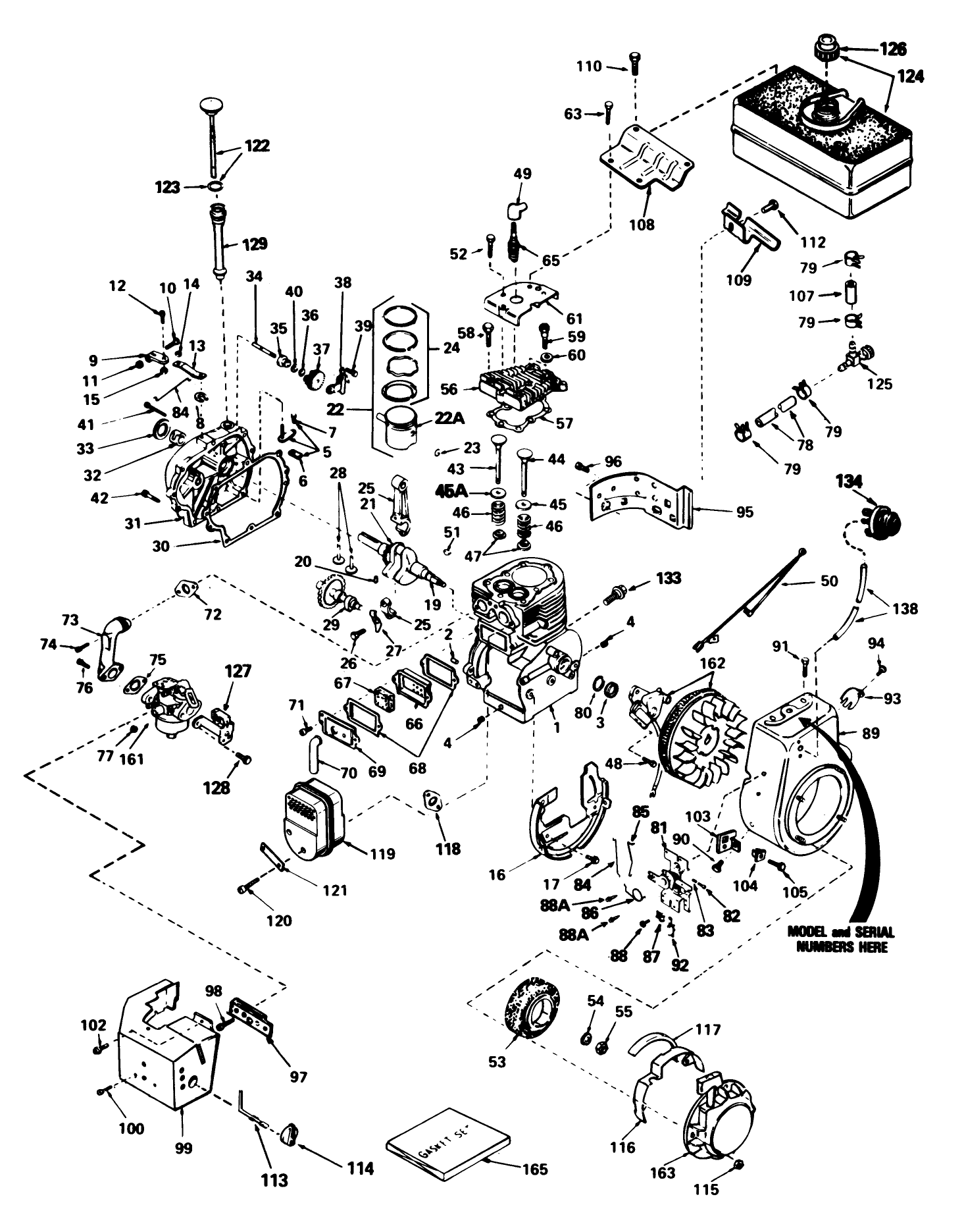 Engine Tecumseh Model No. Hm 80-155169j