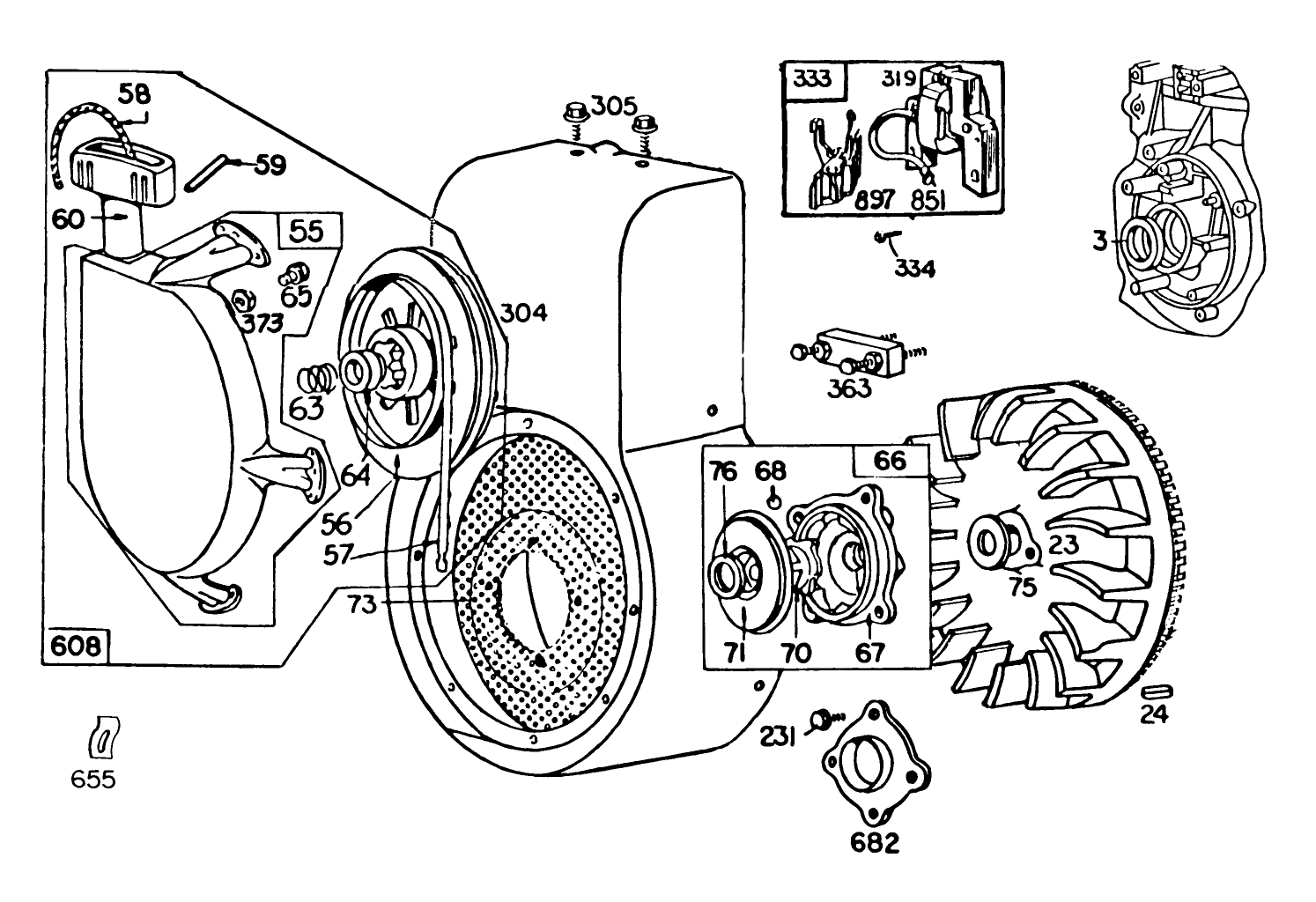 Engine Briggs & Stratton Model No. 252416-0677-01