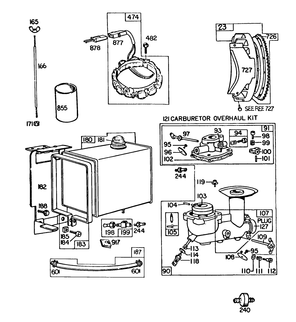 Engine Briggs & Stratton Model No. 252416-0677-01