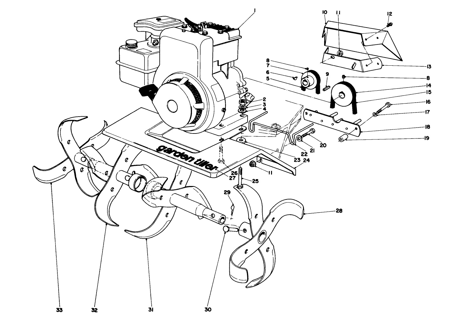 Tine And Engine Assembly