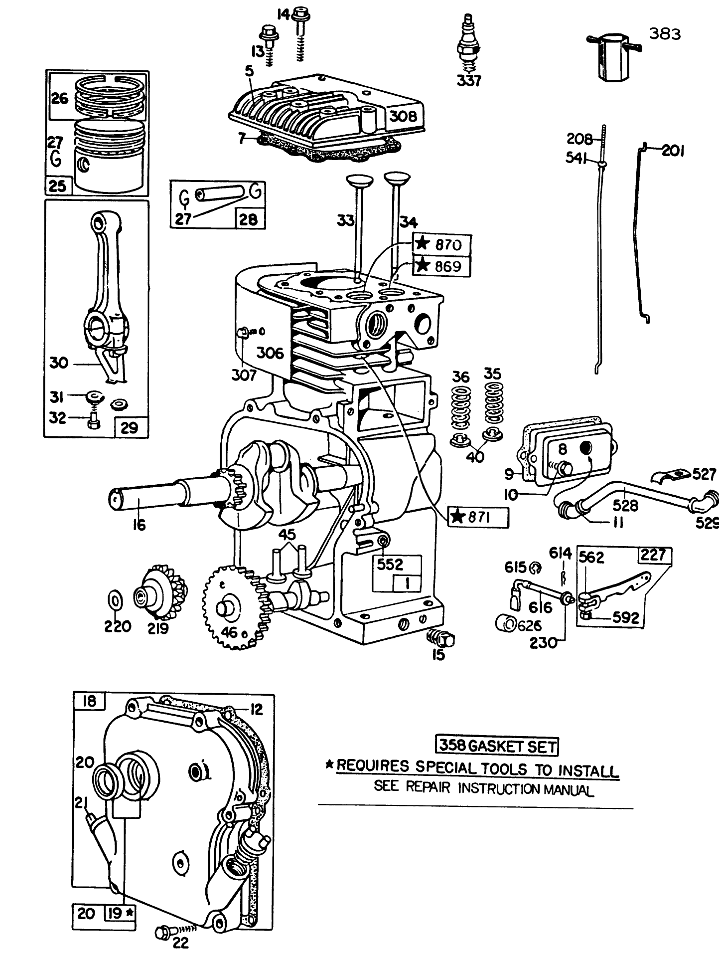 Engine Briggs & Stratton Model No. 130202-1640-01