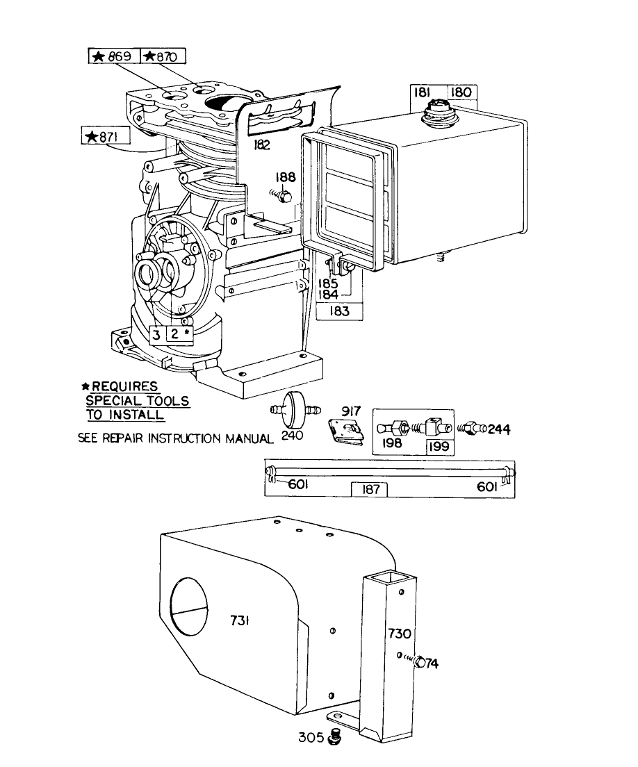 Engine Briggs & Stratton Model No. 190402-2720-01 (continued)