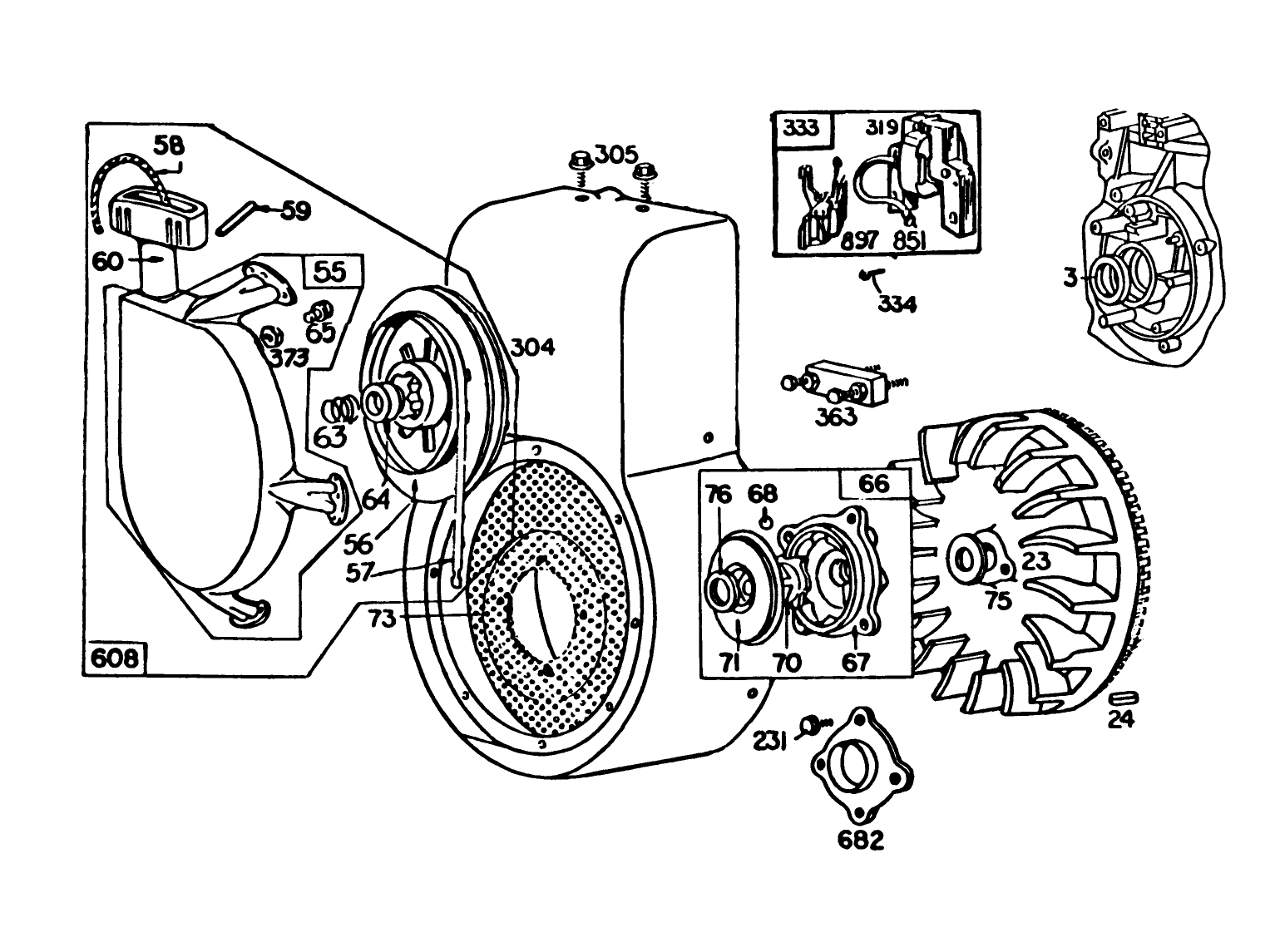 Engine Briggs & Stratton Model No. 252412-0685-01
