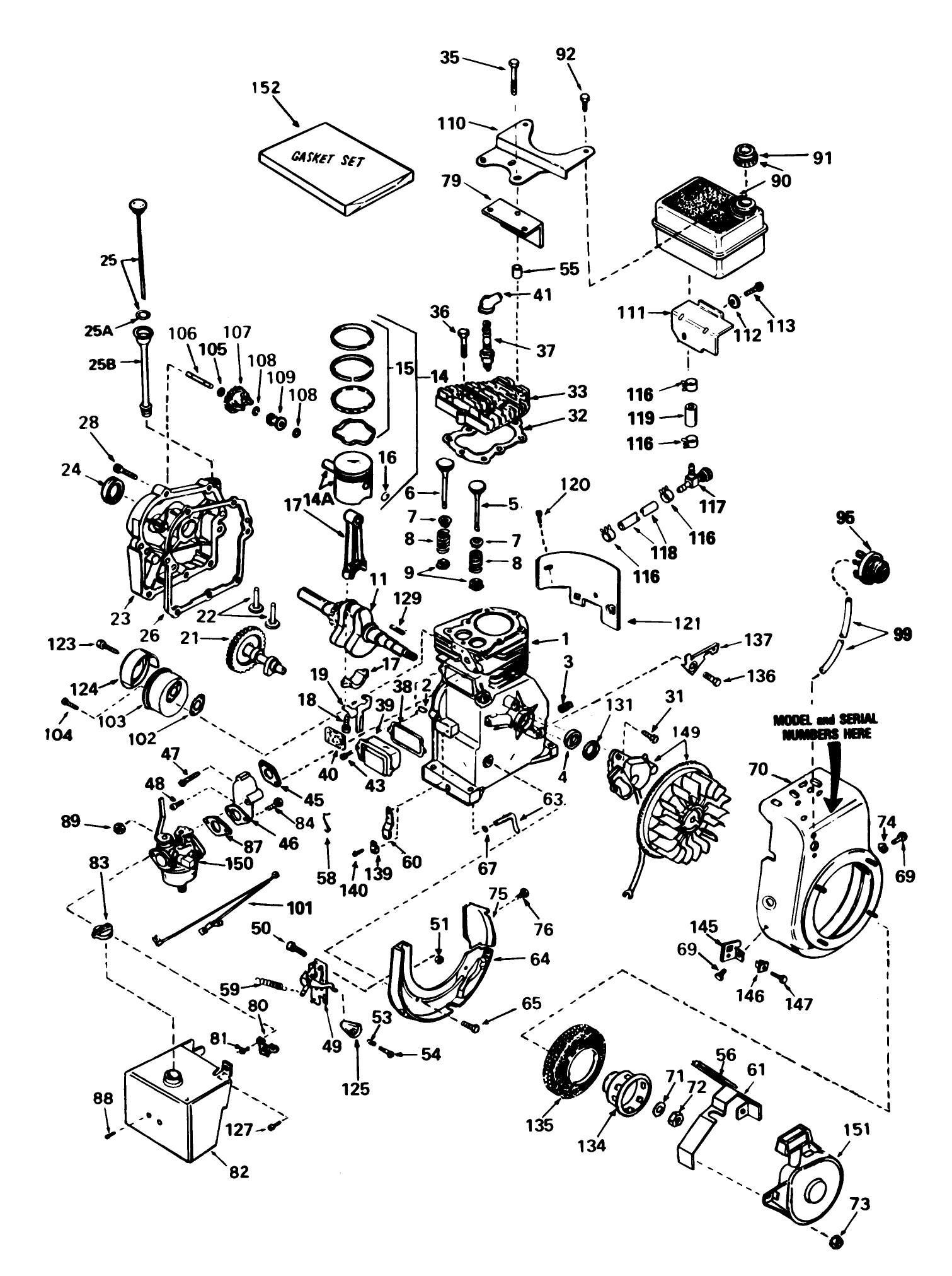 Engine Tecumseh Model H35-45582n