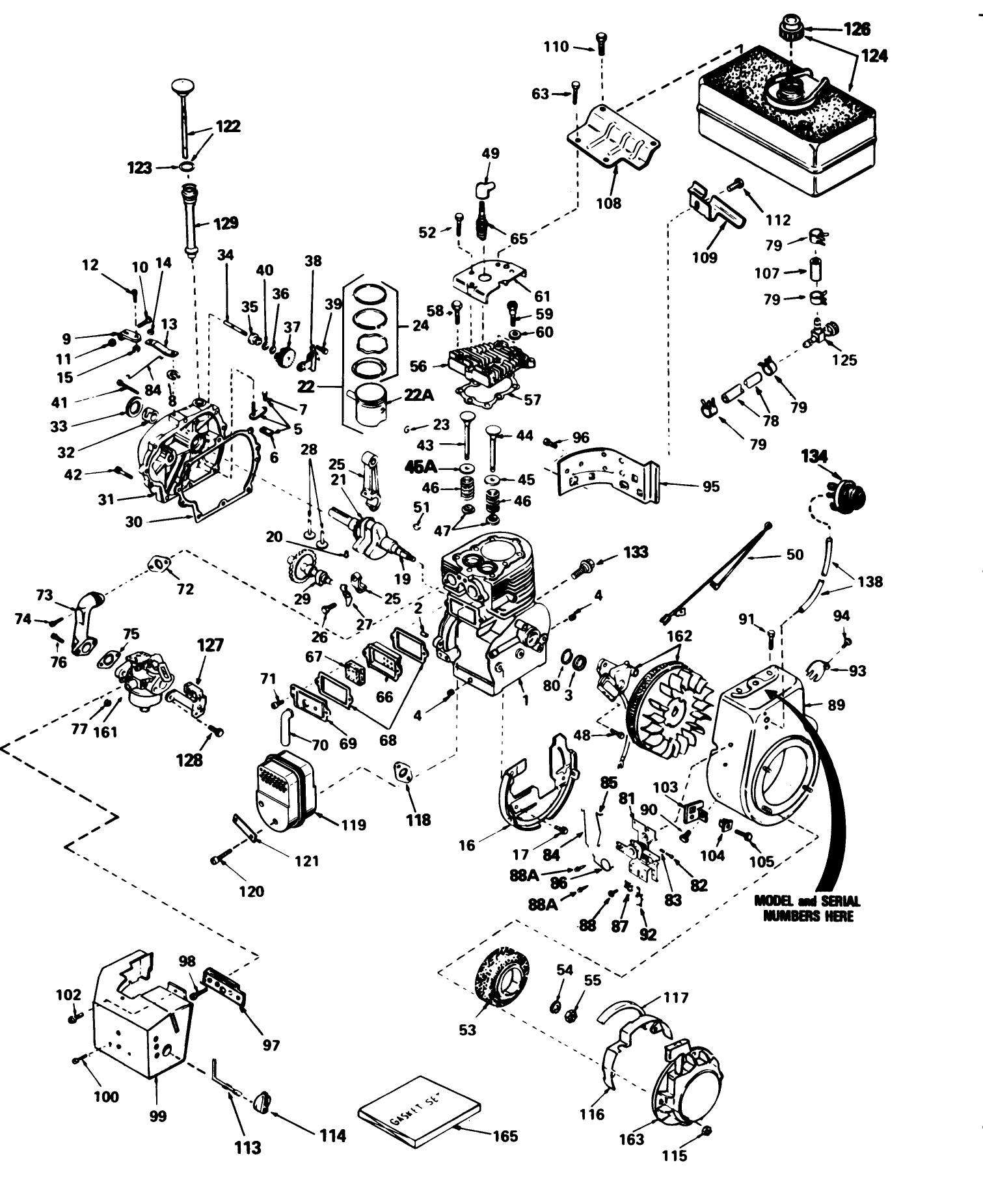 Engine Tecumseh Model No. Hm 80-155169j