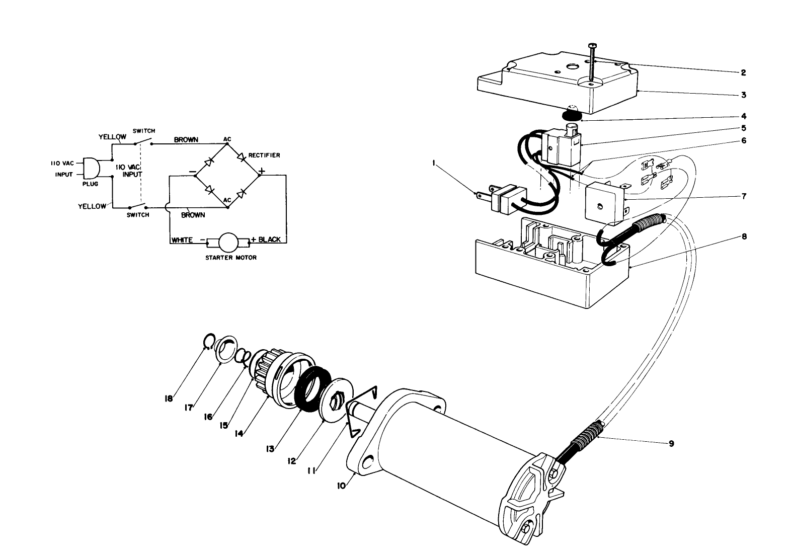 Starter Motor & Switch Assembly