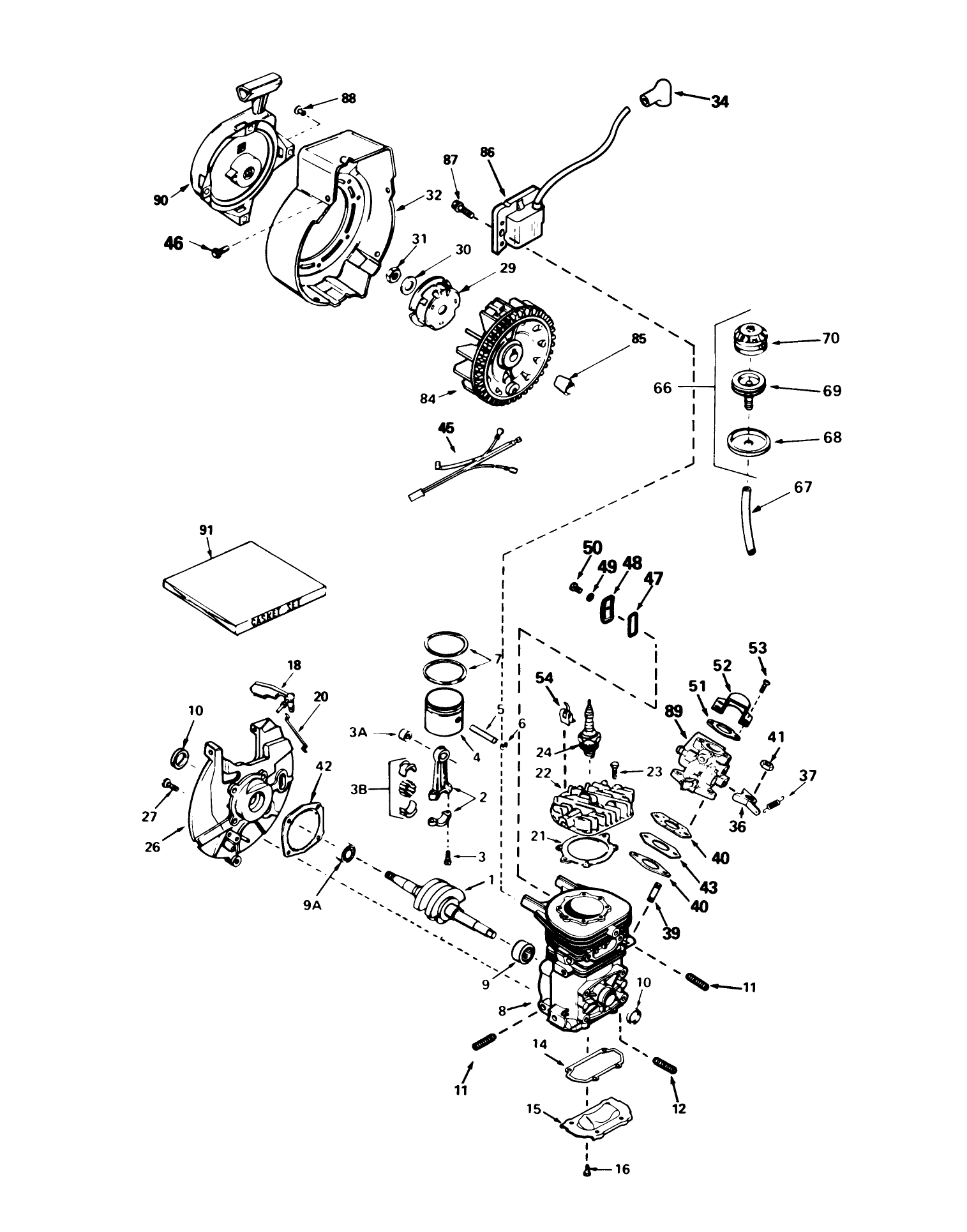 Engine Tecumseh Model Ah-600 Type 1623