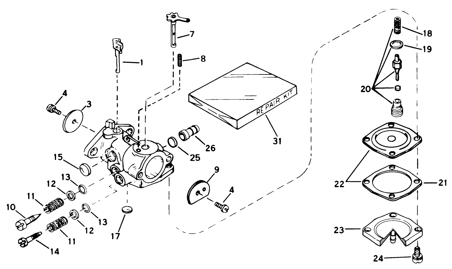 Carburetor No. 632142 Engine Model No. Ah520 Type 1602a
