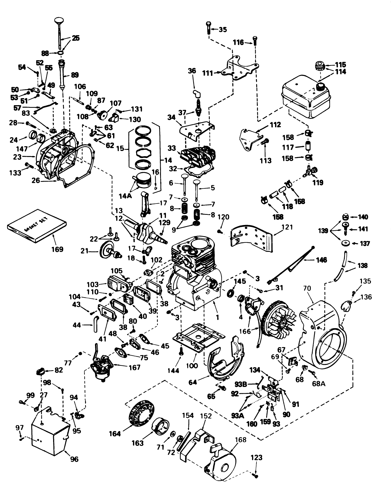 Engine, Tecumseh Model No. H50-06440m (5 H.p. Snowthrower Model No-65440)