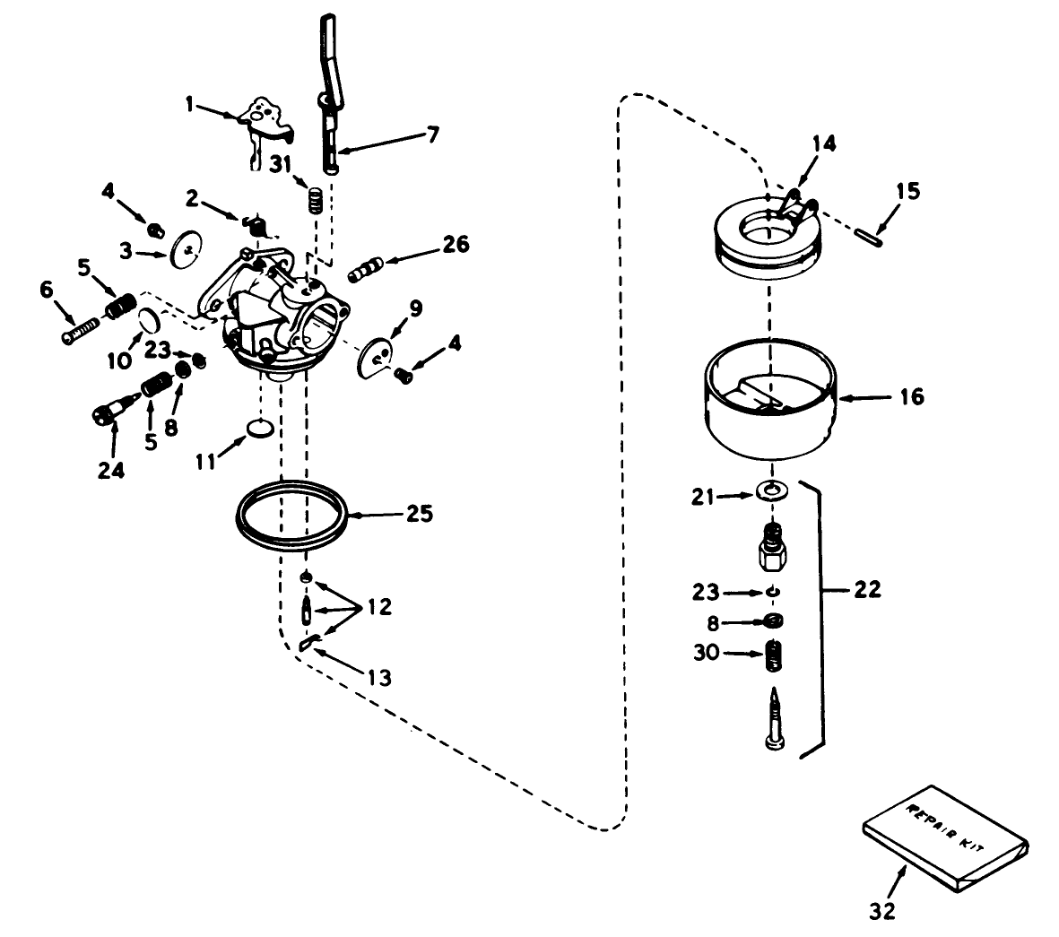 Carburetor No. 631927 (5 H.p. Snowthrower Model No. 38040)