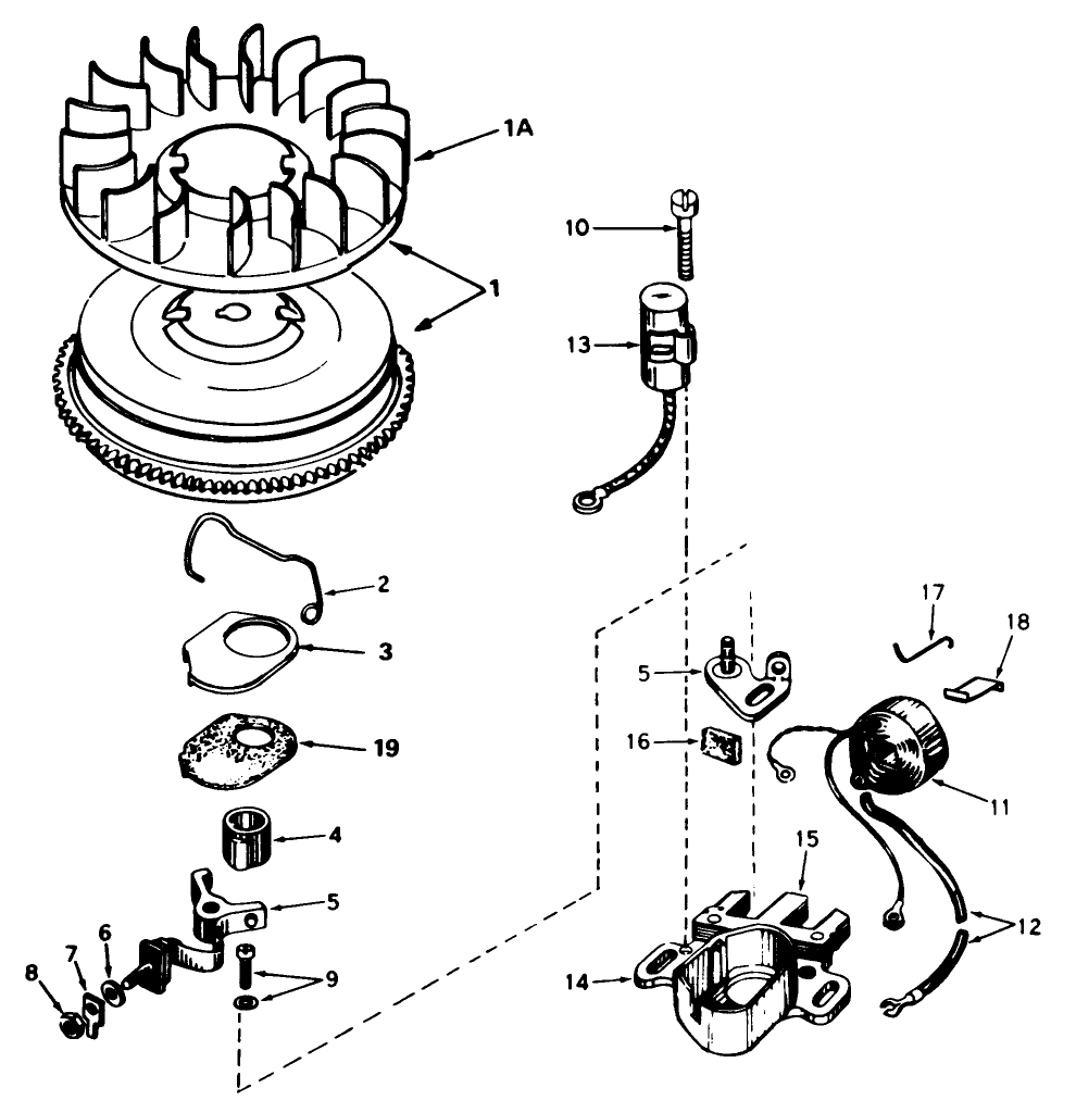 Magneto No. 610694a (5 And 7 H.p. Snowthrower Model Nos. 38040 And 38050)