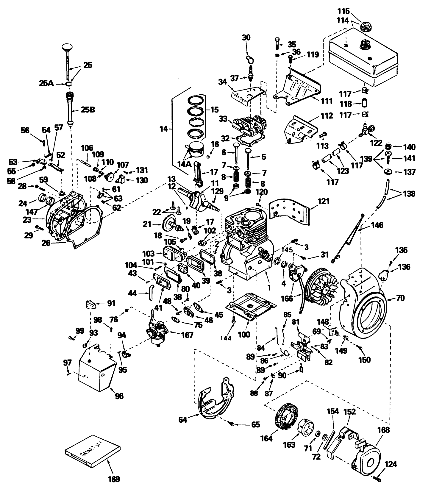 Engine, Tecumseh Model No. H70-130176f (7 H.p. Snowthrower Model No. 38050)