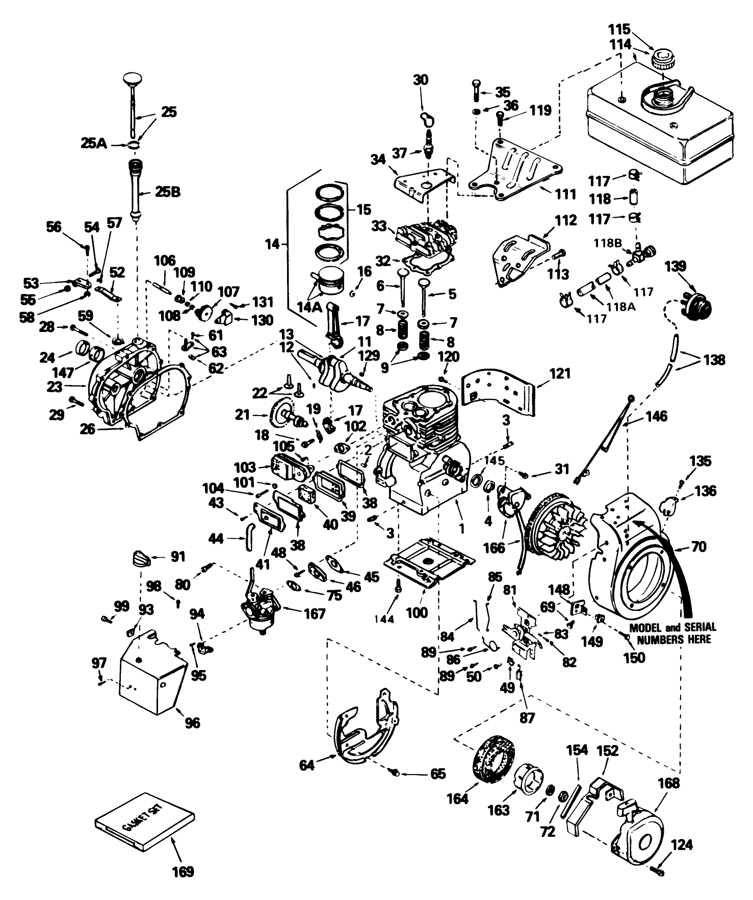 Engine, Tecumseh Model No. H70-130176h (7 H.p. Snowthrower Model No. 38050)