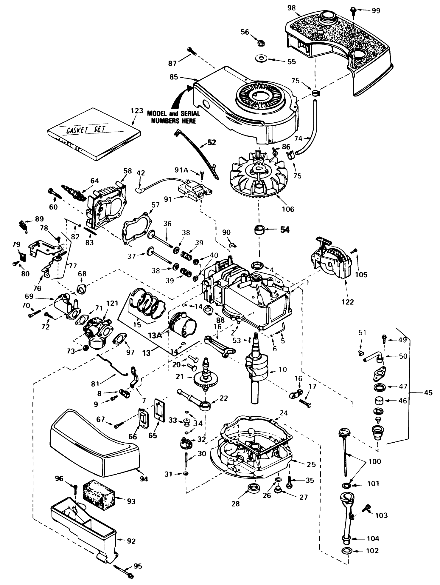 Engine Tecumseh Model No. Tnt 100-10086e