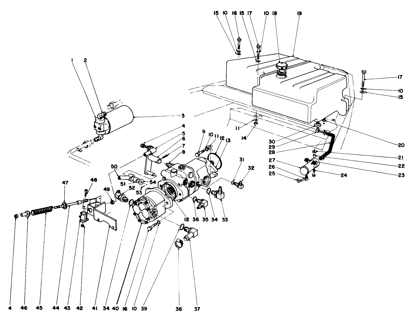 Piston Pump And Gas Tank Assembly