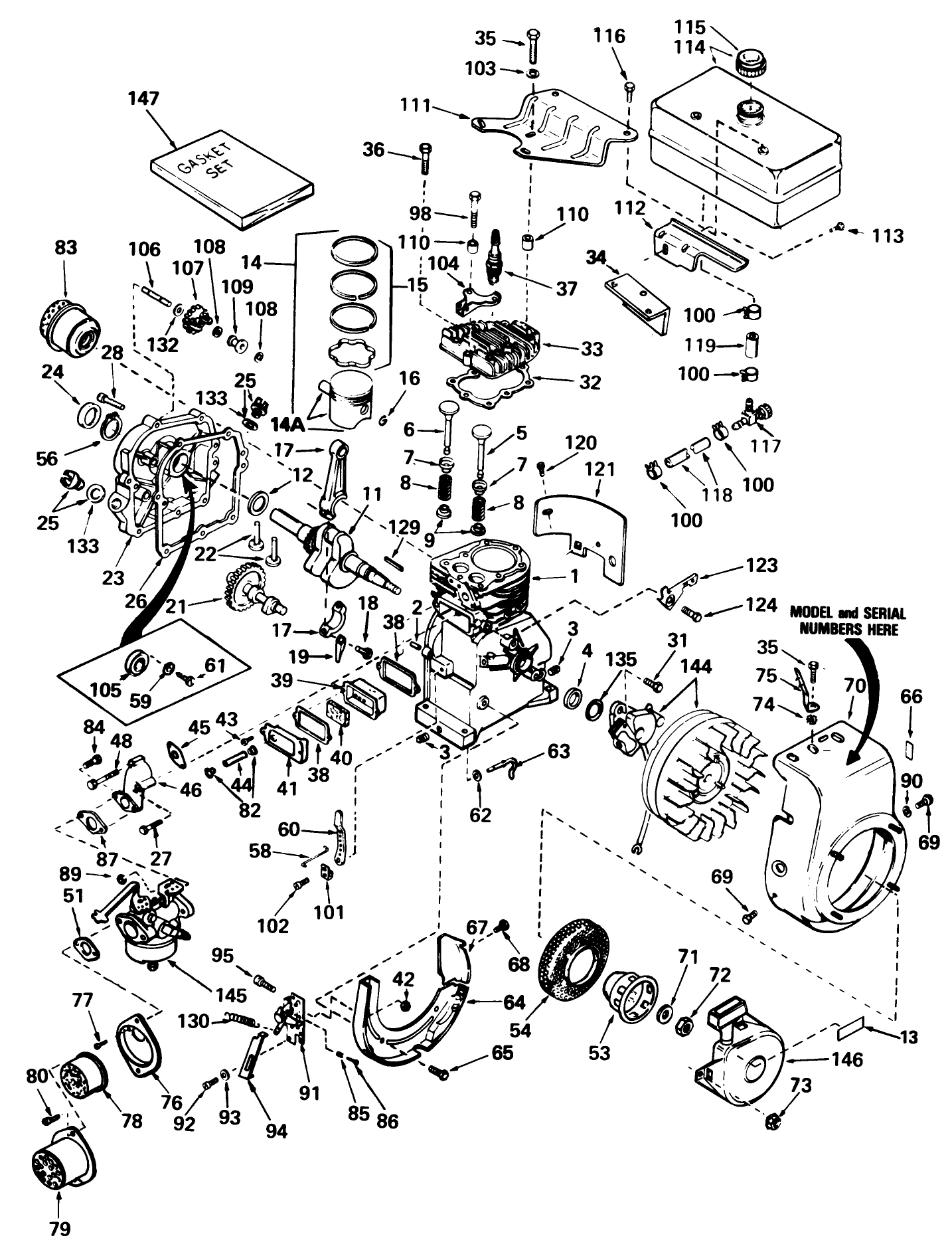 Engine Tecumseh Model No. H35-45492p