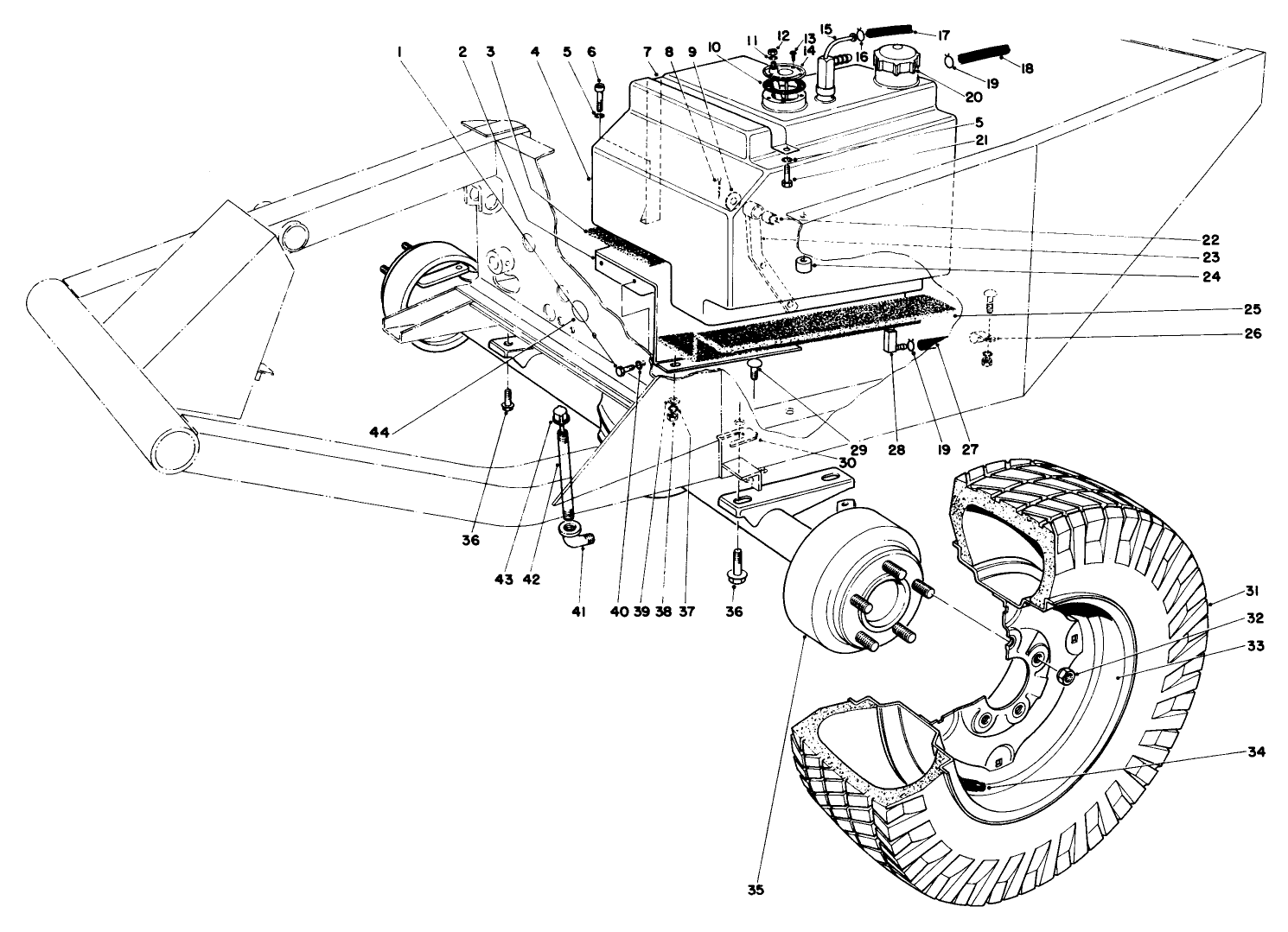 Front Axle & Fuel Tank Assembly