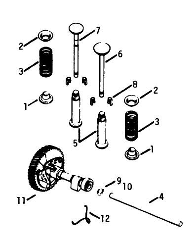 Camshaft & Valves Engine Kohler Model No. K321s Spec. No. 60399