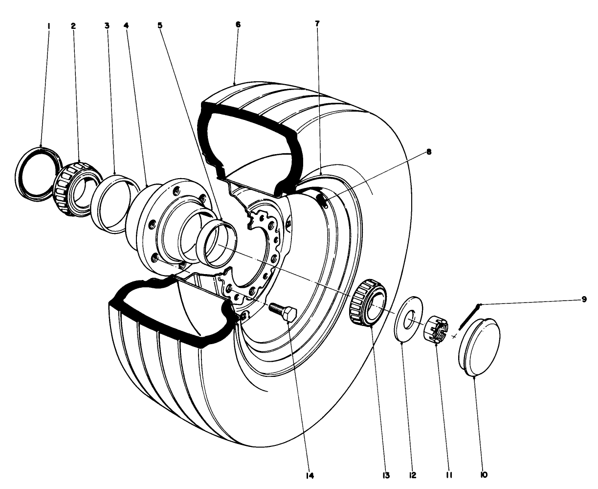 Front Wheel Hub And Wheel-For 9.5 L-14 Tire