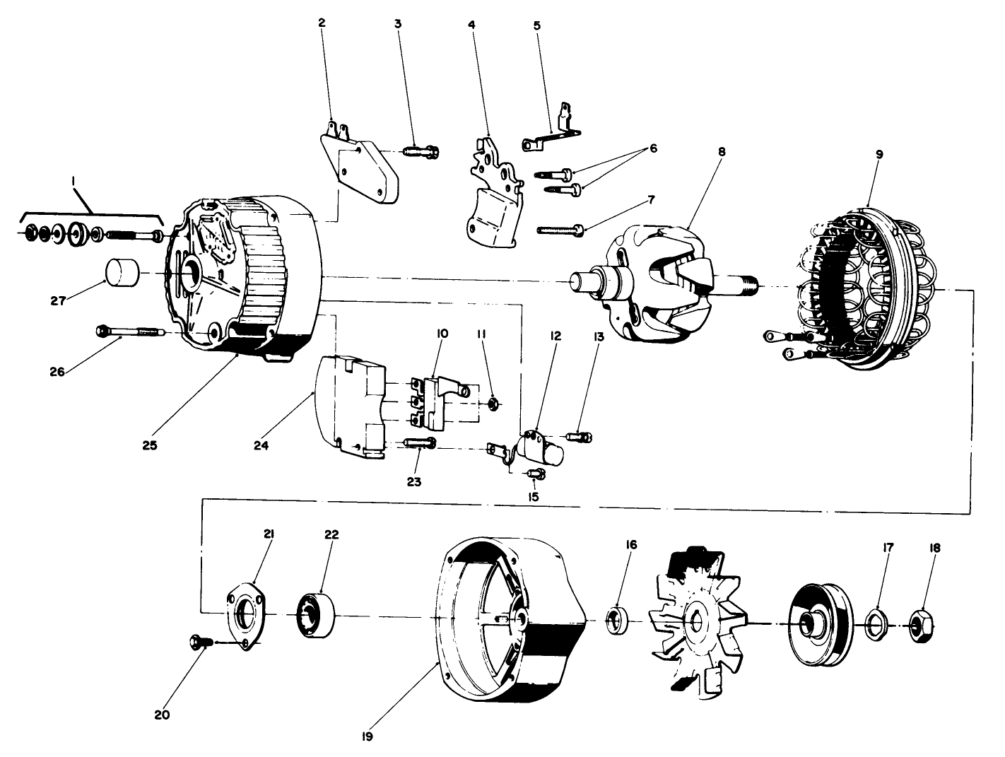 Cab Mounting Kit No. 70157 (continued) 63 Amp Alternator Assembly No. 47-5910