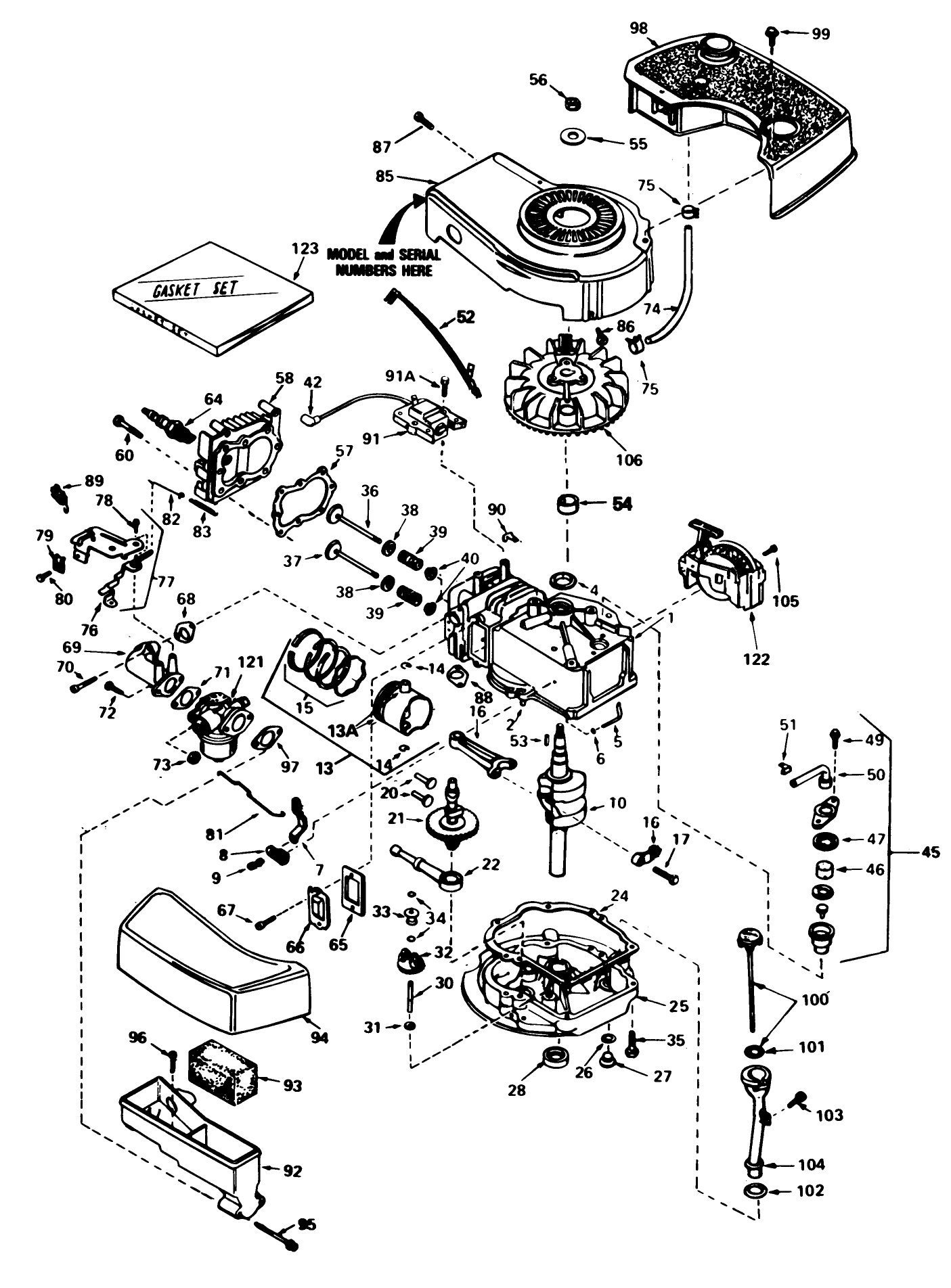 Engine Tecumseh Model No. Tnt 100-10077e