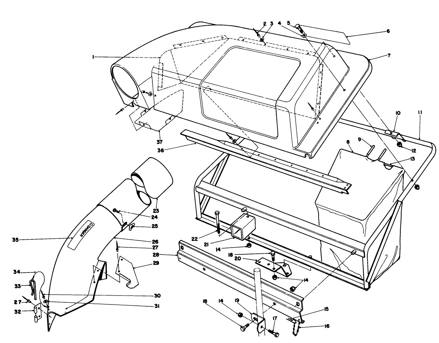 Twin Bagger Grass Catcher Model No. 59122 (optional)