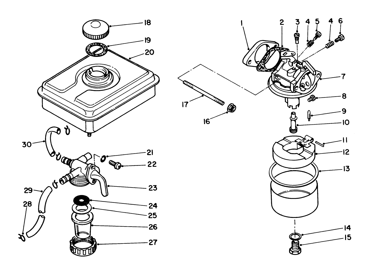 Fuel Tank & Carburetor Assembly