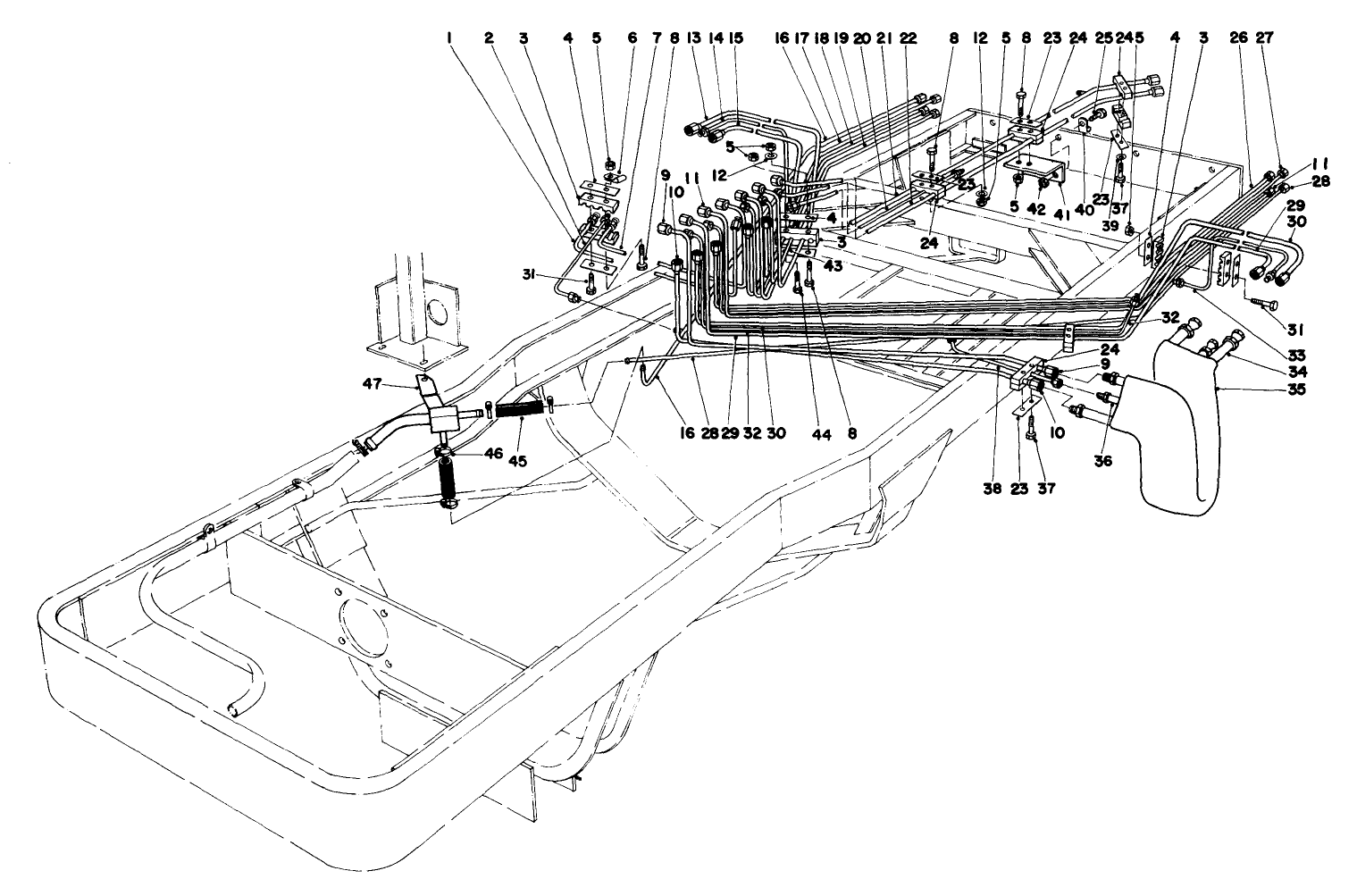 Cutting Unit And Motor Return And Drain Lines