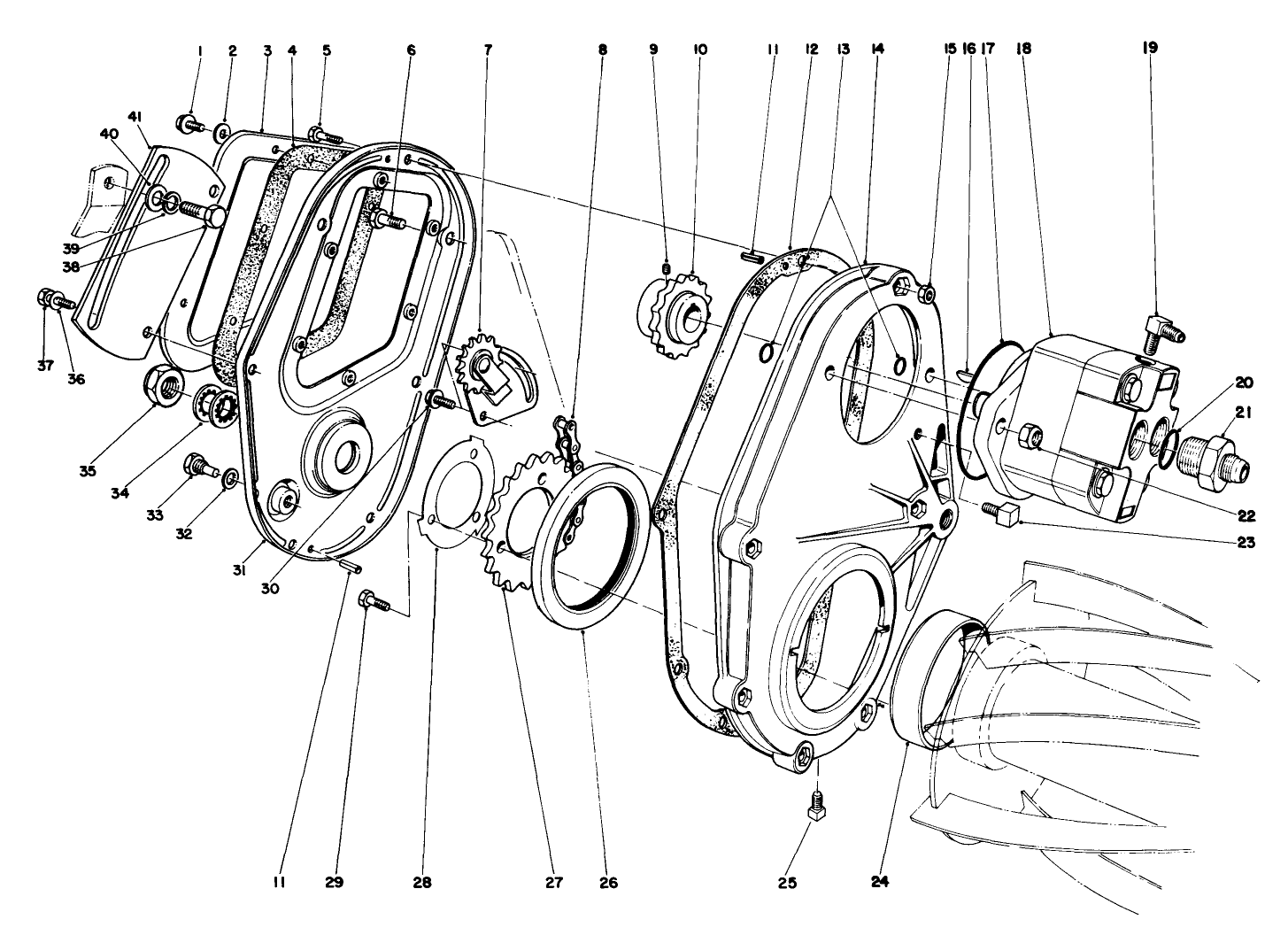 Chain Case And Gear Motor Assembly