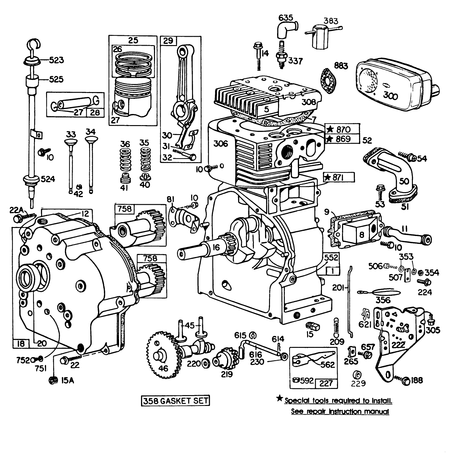 Engine Briggs & Stratton Model No. 252416-0677-01