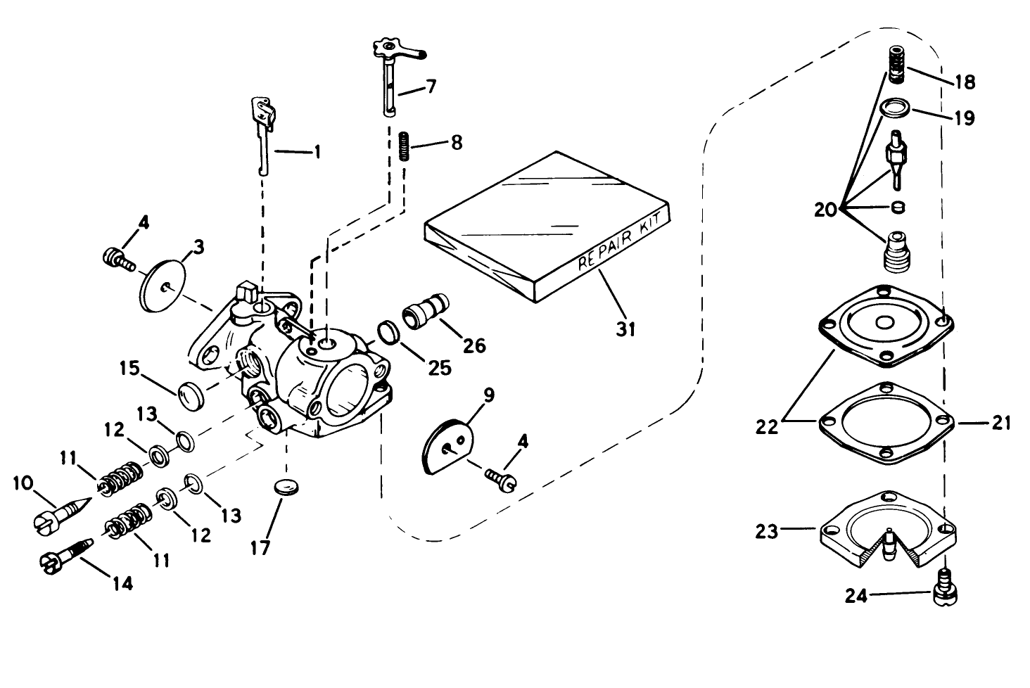 Carburetor No. 632142 (engine Model No. Ah520 Type 1602)
