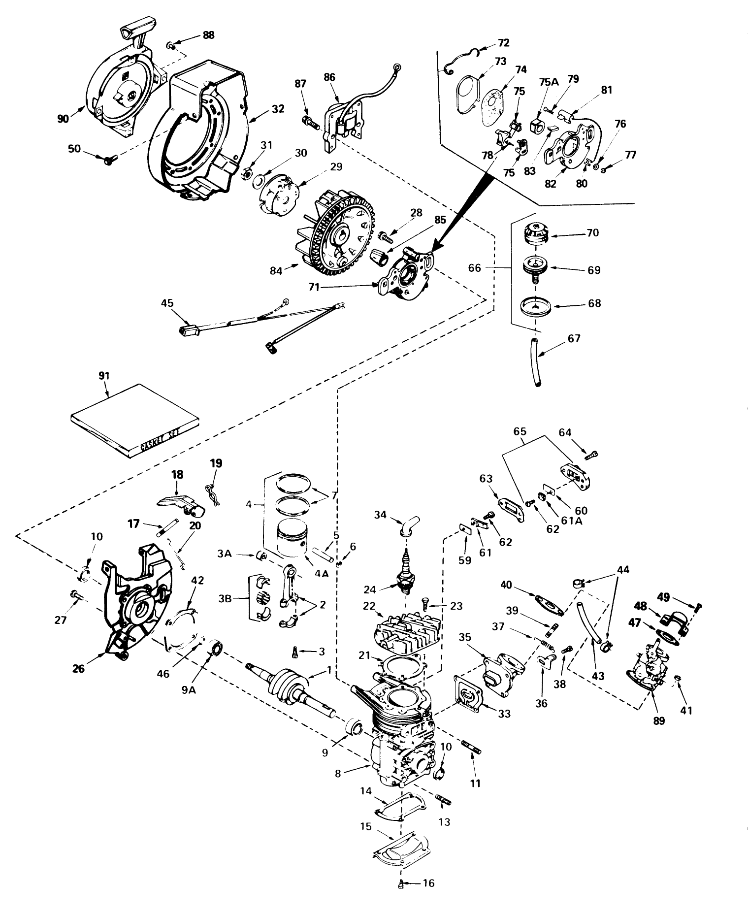 Engine Assembly (engine Tecumseh Model No. Ah520 Type 1602)